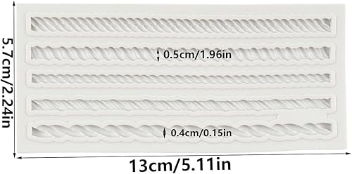 Miniatura 2 de Moldes de silicona para decoración de pasteles de cáñamo, para decoración de bordes de pasteles, decoración de cupcakes, caramelo de chocolate,