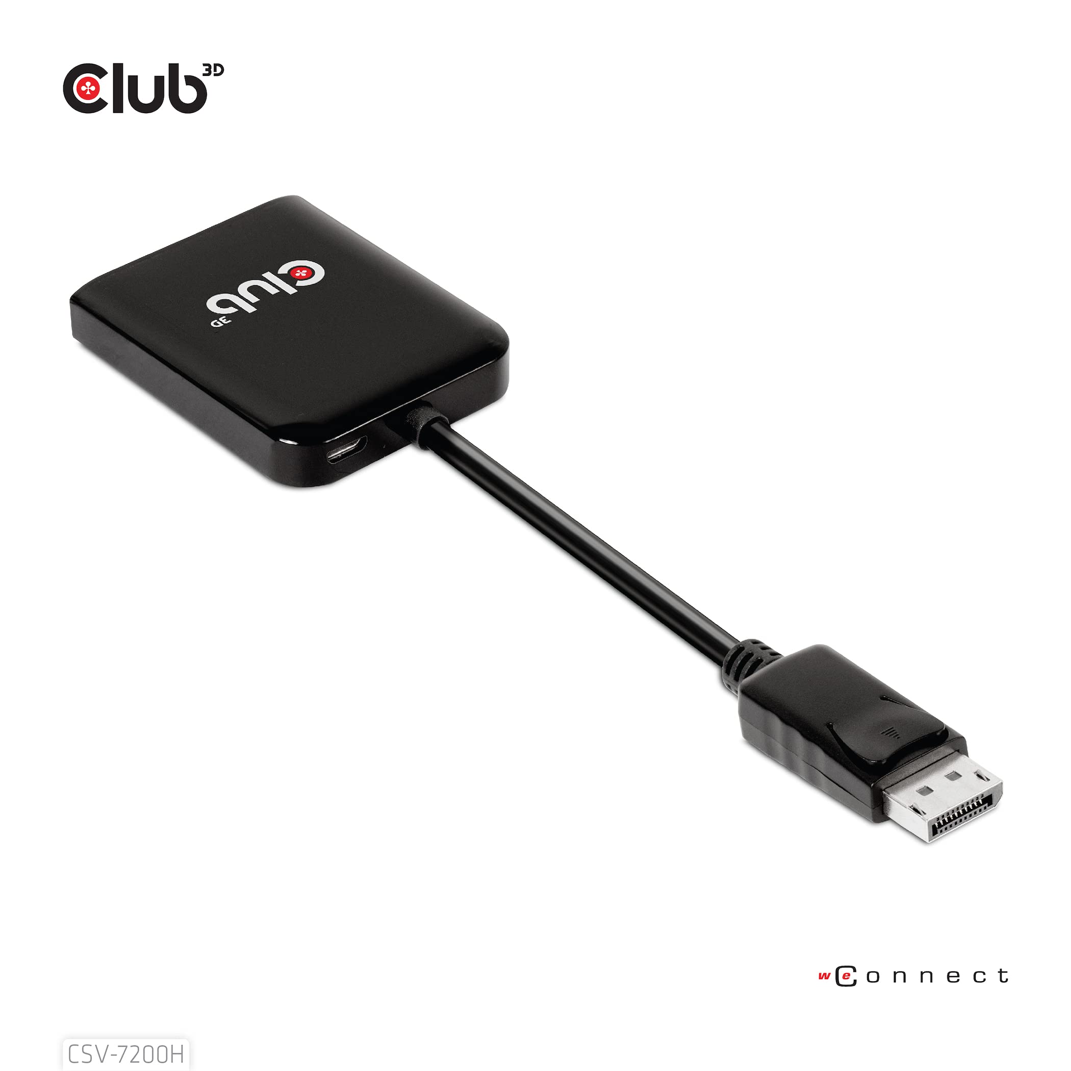 CLUB3D CSV-7200H rozgałęźnik wideo DisplayPort 2X HDMI