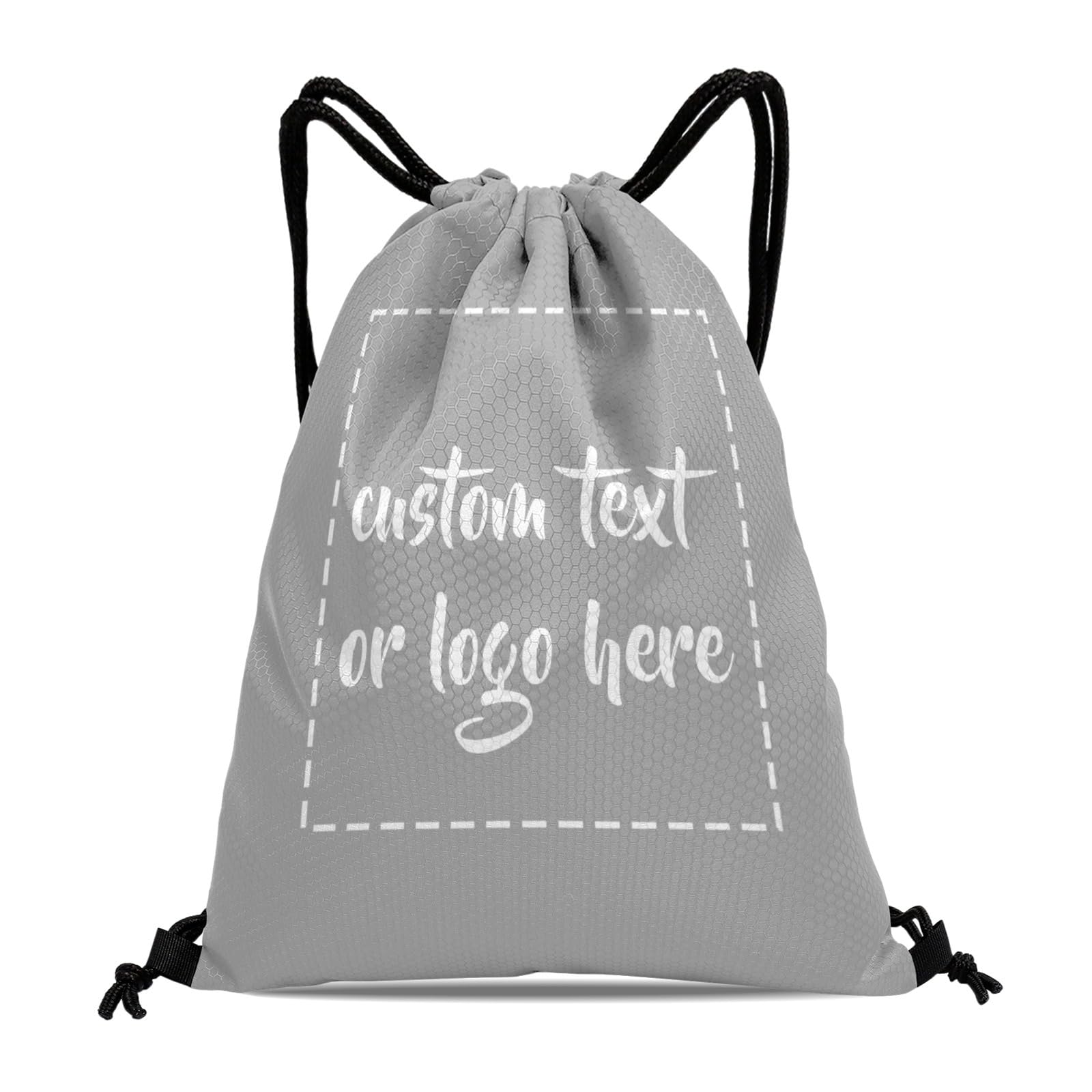 Custom Drawstring Bags with Logo Name Text Oxford Cloth Personalized Drawstring Backpack Waterpoof Customized Drawstring Pockets Cinch Sack for Gym, Outdoor, Indoor, Sports, 1 Pack