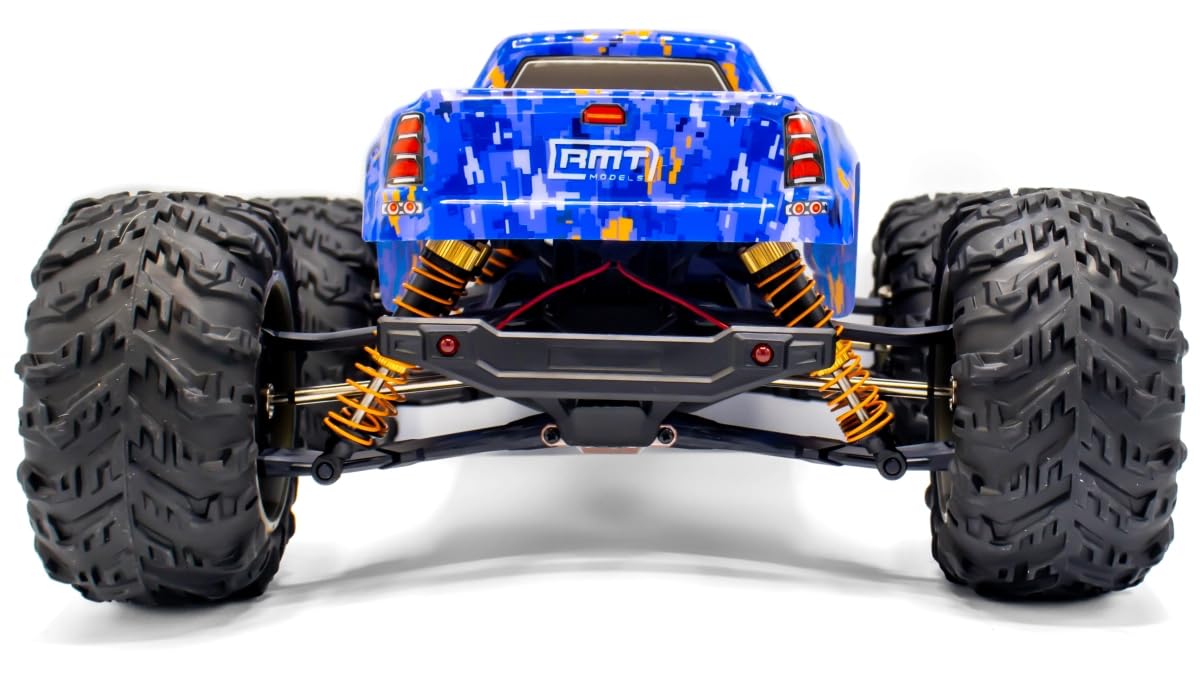 RC samochód RMT TwinRaptor niebieski 1:12 – 4WD Monster Truck 46 km/h, metalowy napęd, światło LED, wodoodporny, proporcjonalnie sterowany
