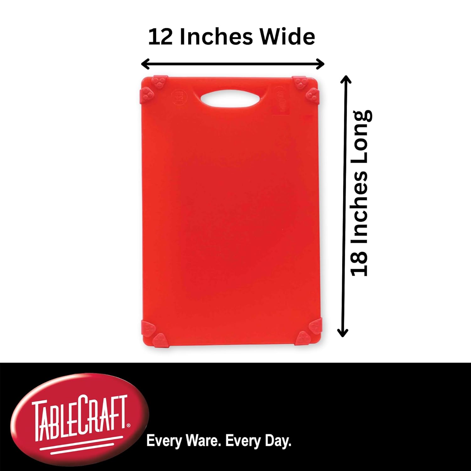 TableCraft Products CBG1218ARD Cutting Board,"Grippy", 12" x 18" x 1/2", Color Coded Red