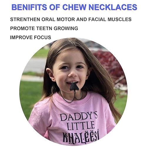 Miniatura 6 de 5 collares sensoriales masticables para niños sensoriales, collar de diente de tiburón, tratamiento de mordida de uñas para niños y adultos, YQZIYOU