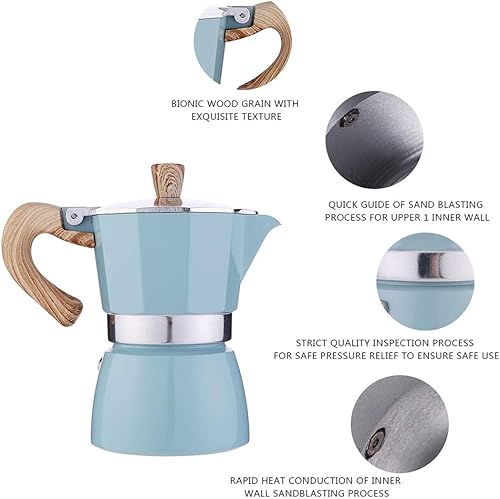 Miniatura 3 de máquinas de café multifunción de aluminio Moka Pot, cafetera espresso de la estufa, cafetera italiana clásica, cafetera de la estufa Cafetera de