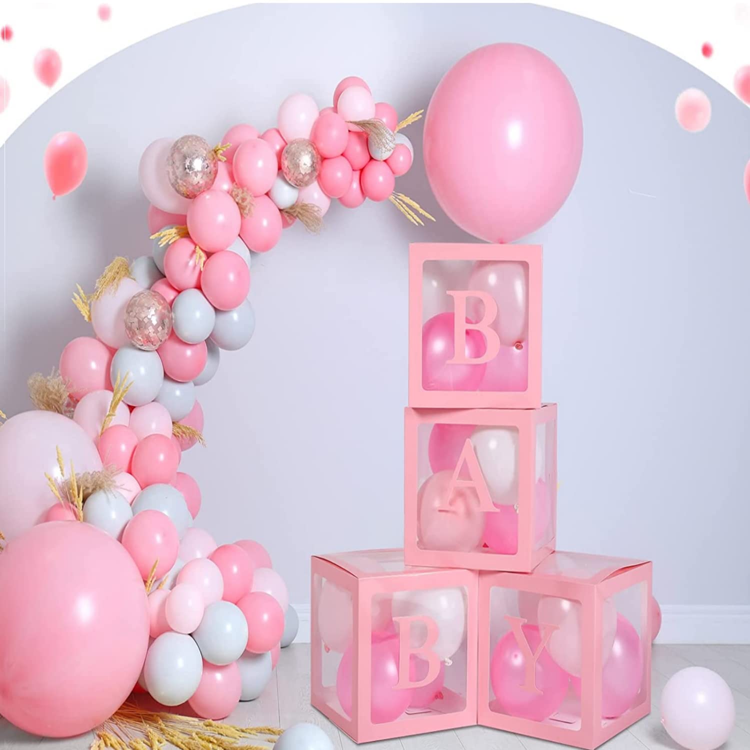 Baby Shower Boxes Party Decorations 4pcs Transparent Balloons