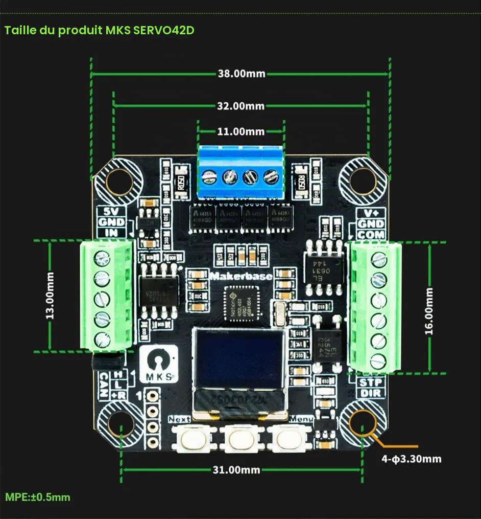 Nema 17 Servo Driver Controller MKS SERVO42D Moteur pas à pas en boucle fermée Convertisseur CAN 256 micropas pour imprimante 3D Machines de gravure CNC Machine d'écriture