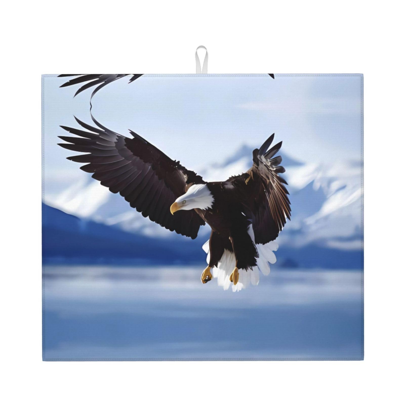 Yyhhaofa Black Eagle Prints Kitchen Drying Mat – Absorbent Dish Throw For Countertops, Non-Slip Quick-Dry Layer With Stylish Prints