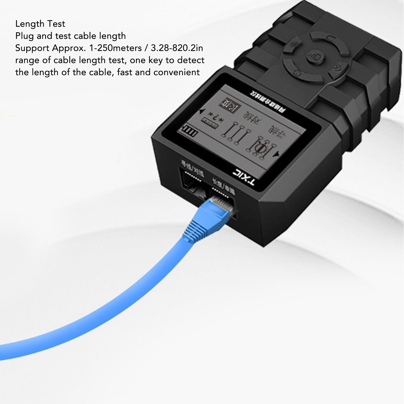Sxhlseller Probador de Cables de Red Multifuncional, Alineación Rápida y Precisa, Identificación PoE, Prueba de Longitud, Prueba de un Extremo, Dos Modos, Localizador de Cables para