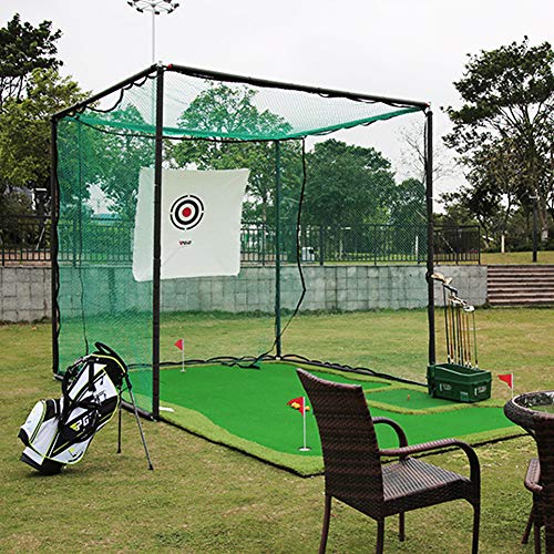 ISAKEN Red de Barrera de práctica de Golf, Red de Golpe de Pelota de Golf Portátil, Practica Tus Habilidades de Conducción y Golpeo para Uso en Interiores y Exteriores, Verde