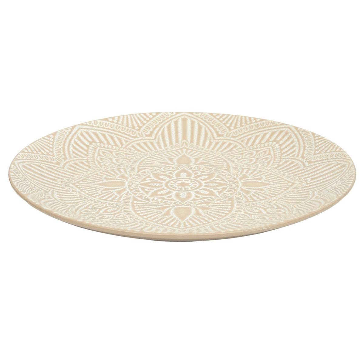 Lot de 6 Assiettes Plates Sahara 27cm Beige