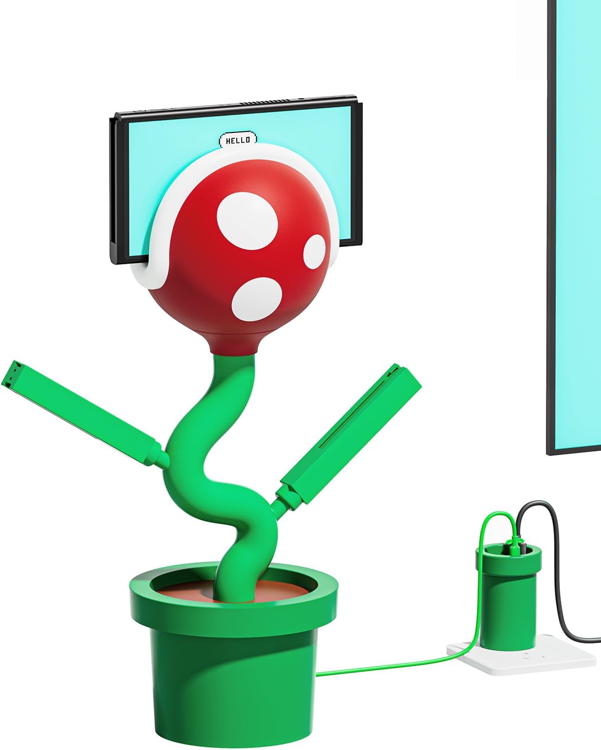 Piranha Plant Dock, GaN Switch Charger Dock and USB C Cable, Switch Docking Station Compatible with Nintendo Switch/OLED/Joypad, Switch Docking Station for TV Thumbnail