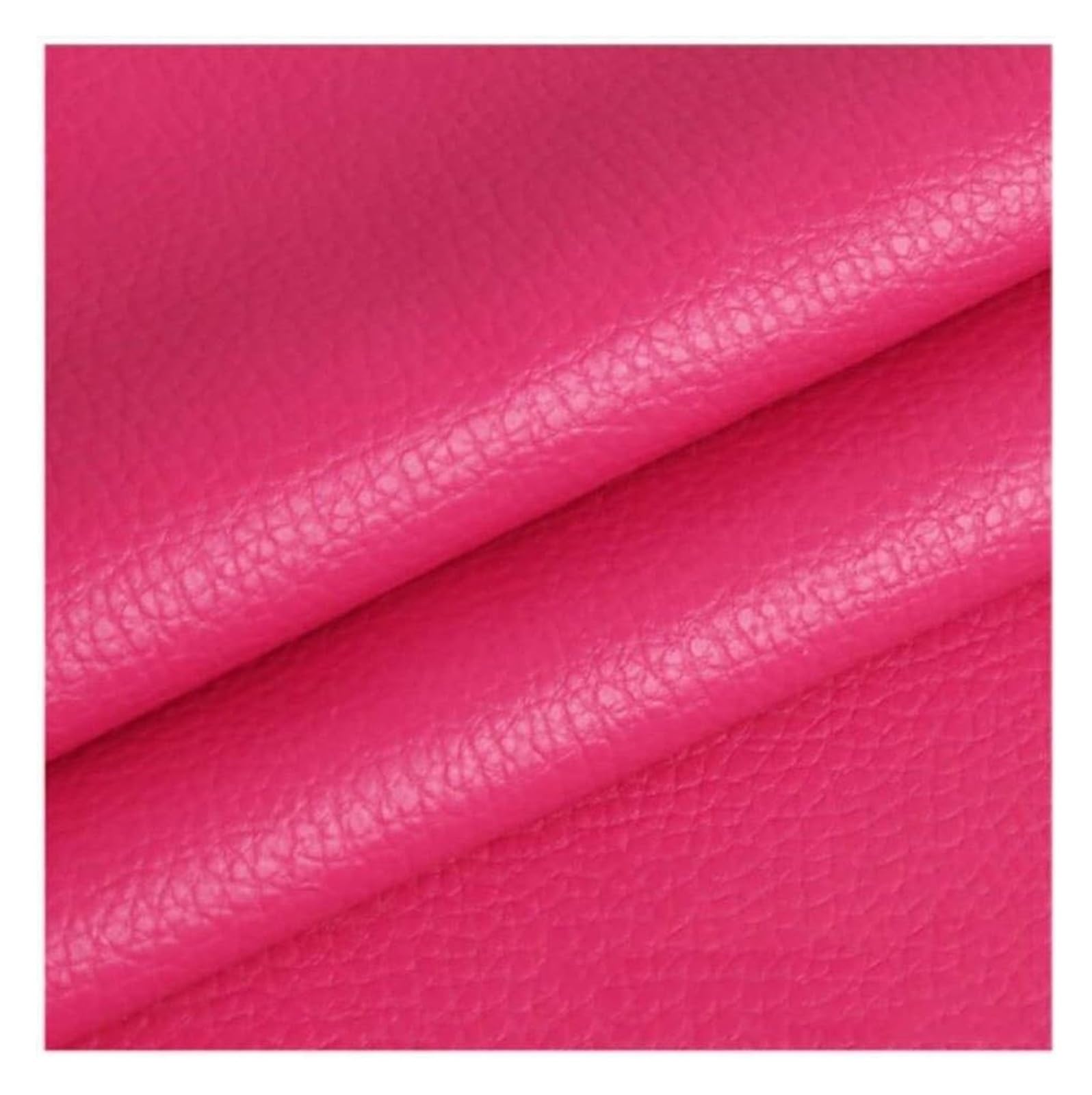 Waterproof Faux Leather Fabric， Faux Leather Fabric Pattern Litchi Synthetic PU for DIY Projects Rose Red 1.4m x 1m