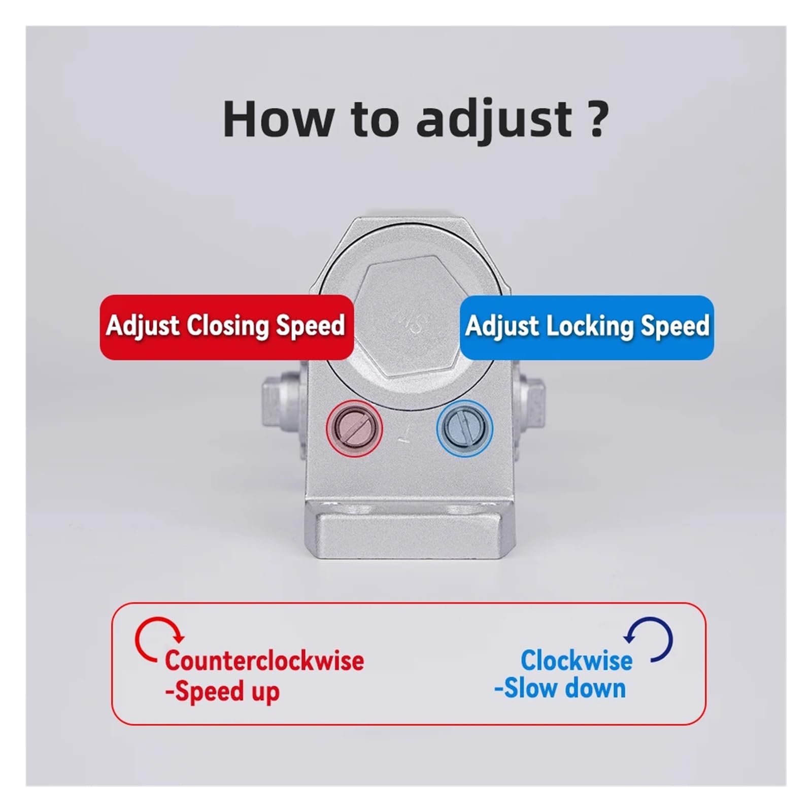 Chiudiporta automatico con buffer idraulico | Chiudiporta con chiusura ammortizzata silenziosa regolabile adatto(Positioning Silver L)