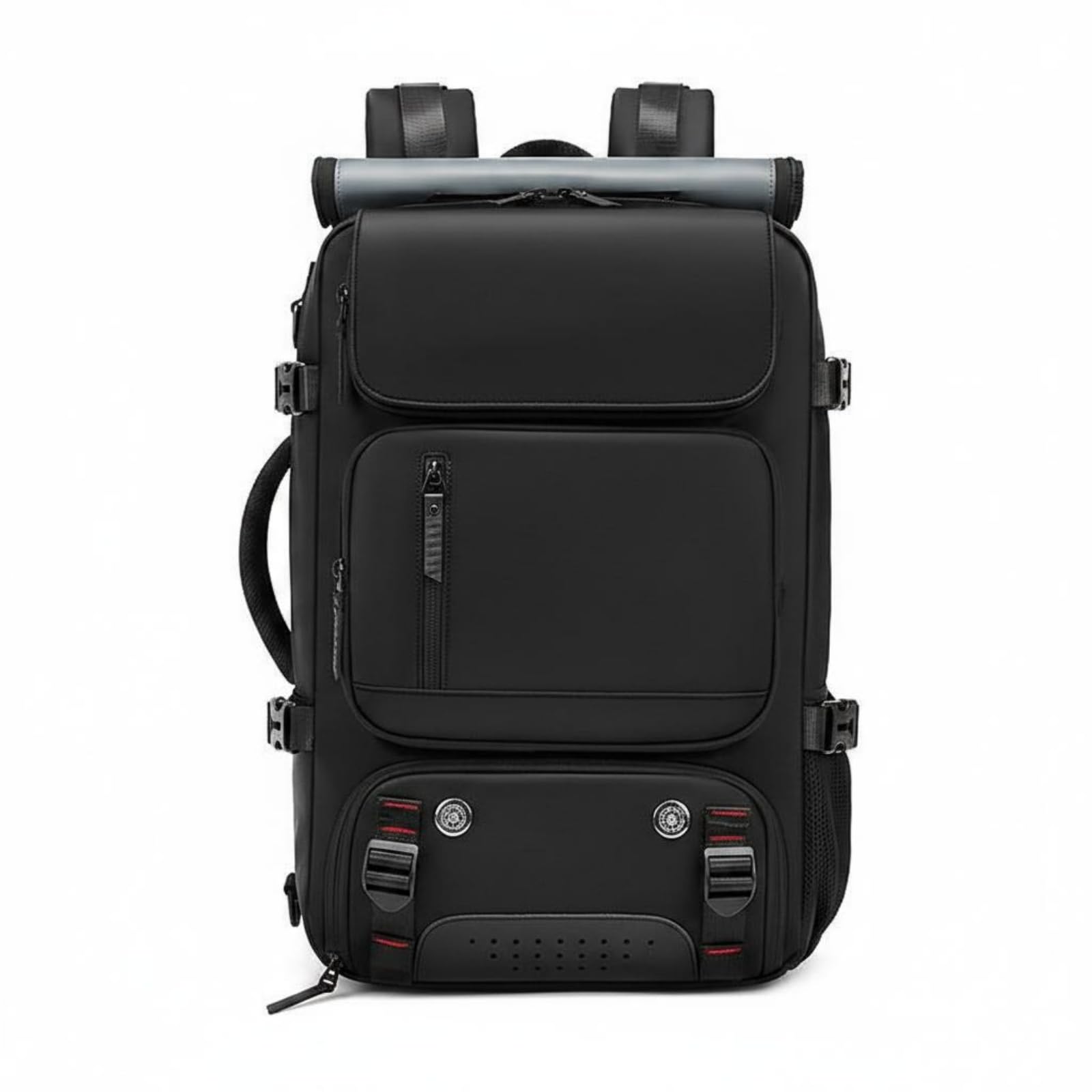 Gym Bag with Shoe Compartment Convertible Carry Styles Backpack with Shoe Compartment Multiple Pockets Large Capacity Backpack for Men, Outdoor, Black-image-16
