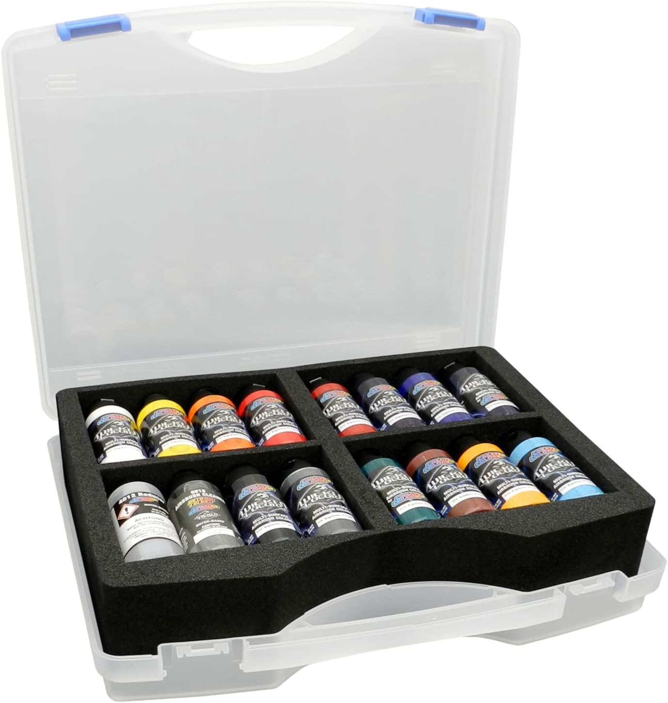 Wicked Colors Case Transparent (14x60ml Paint, 1x60ml Airbrush Cleaner, 1x60ml Reducer)