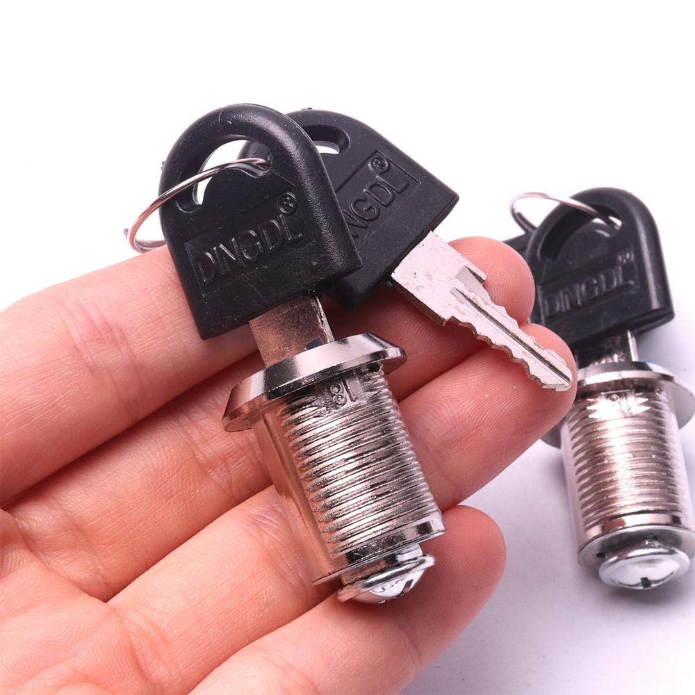 Blokada skrzynki pocztowej, Blokada krzywkowa 10 szt. 20 mm/30 mm Blokada krzywkowa 46 * 15 * 1,9 mm do drzwi szafki, skrzynki pocztowej, szuflady, zamka + klucze, narzędzia do szafek DIY(20mm)