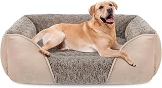 JOEJOY Hundebett Mittelgroße Hunde, Hundekorb Waschbar Flauschig, rutschfest Anti-Angst Hundebetten, Hundekörbchen für Mittelgroße und Große Hunde und Katzen, 76x61x23cm product image