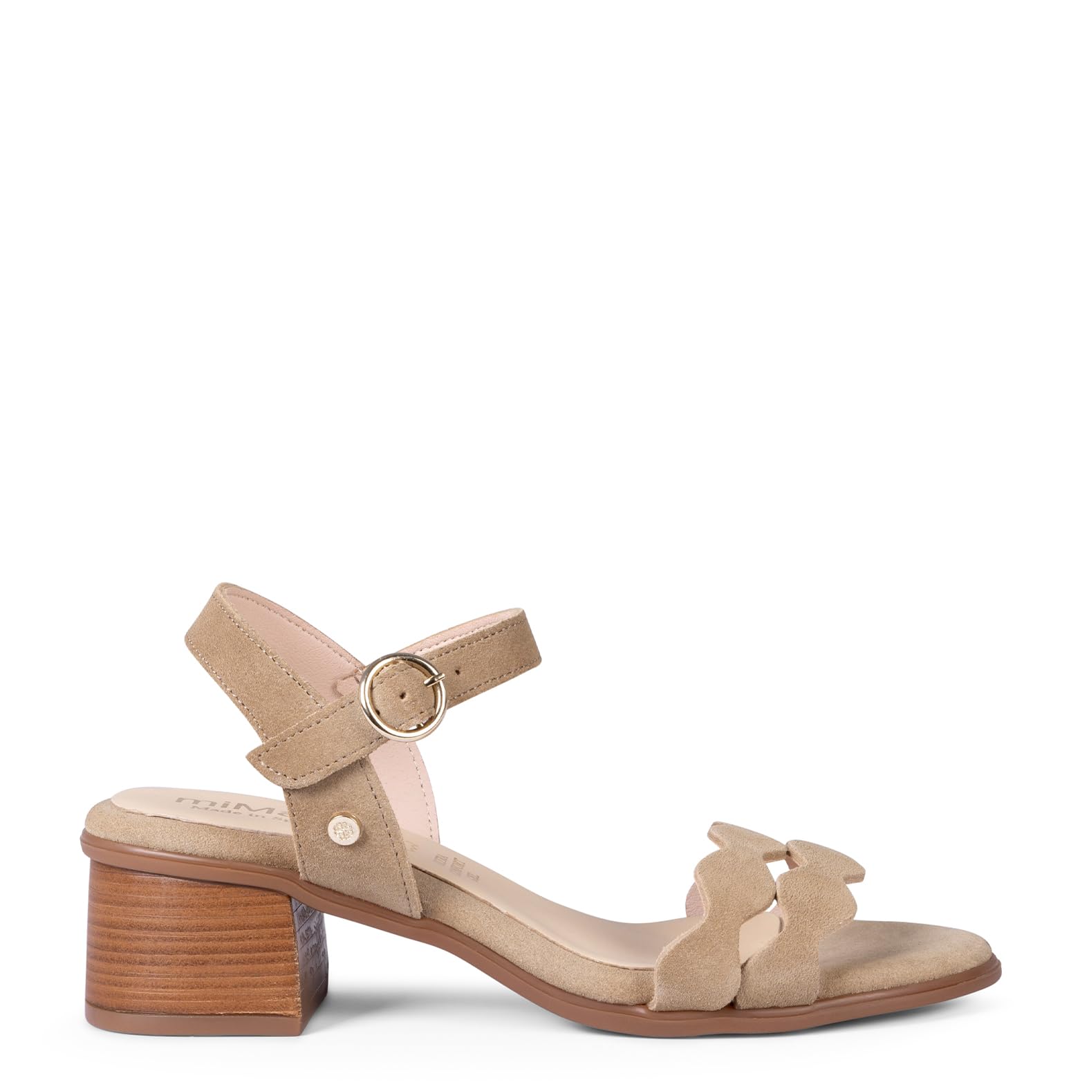 miMaO. Sandalias elegantes tacón bajo en piel. Diseñado y fabricado en España