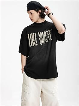 Men's Teen Oversized Baggy Graphic Acid Wash T Shirts Cotton