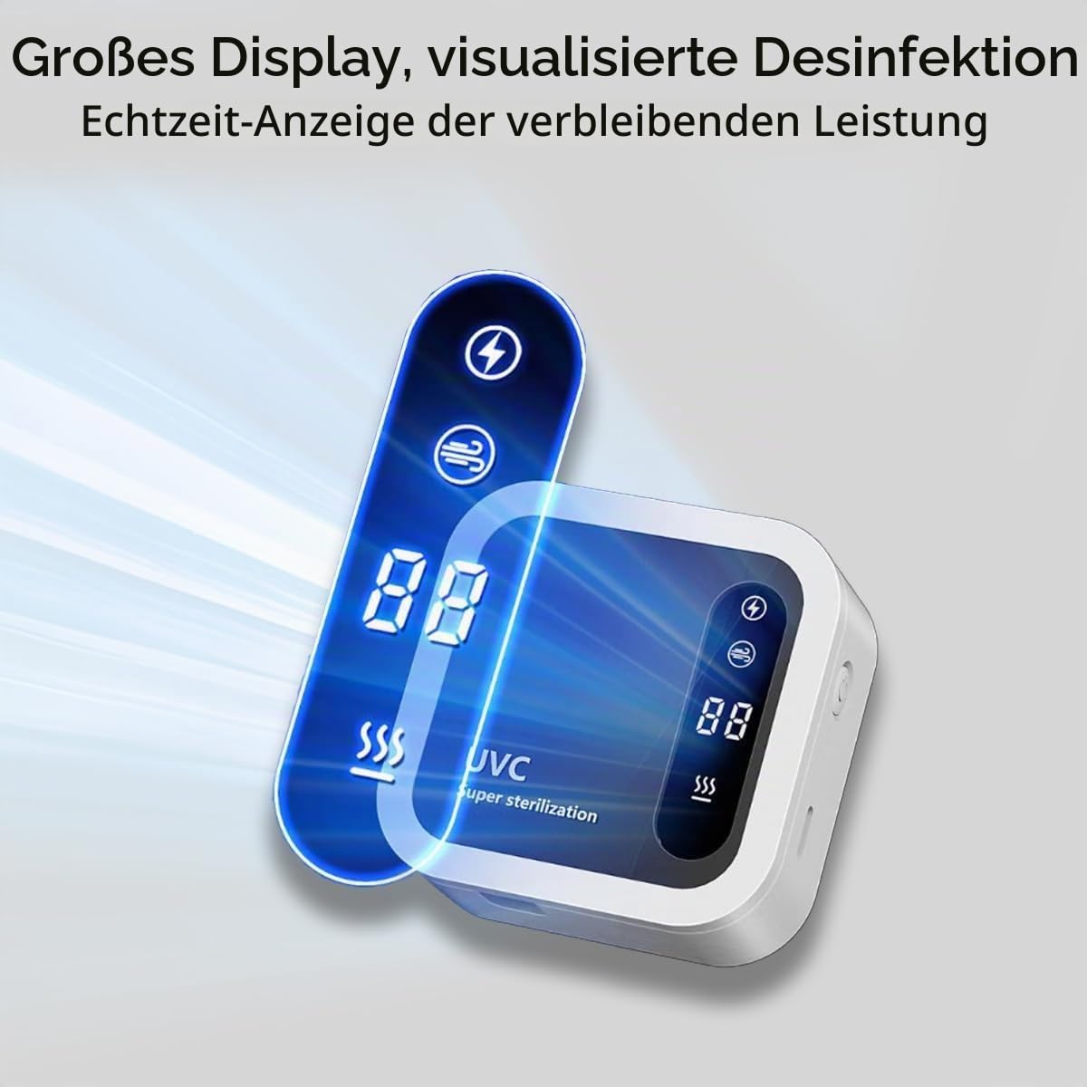 Uv Zahnbürste Sterilisator Toothbrush Sanitizer Zahnbürstenhalter Ohne Bohren mit Digitaler Anzeige, Dualmodus, 99% Keimbeseitigungsrate
