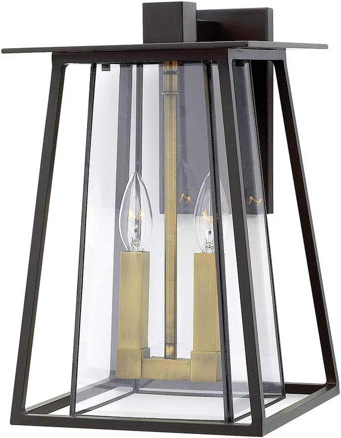 Hinkley Walker Collection Two Light 4W LED Medium Outdoor Wall Mount, Buckeye Bronze