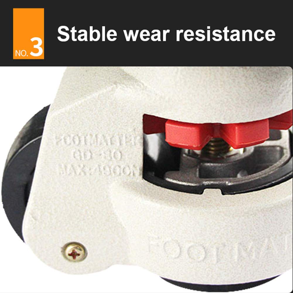 4 × Rotelle Industriali Pesanti Ruote Girevoli Regolabili In Altezza M12 / 16 Bullone Ruote Di Trasporto Per Attrezzature (2/2,5 / 3inch)