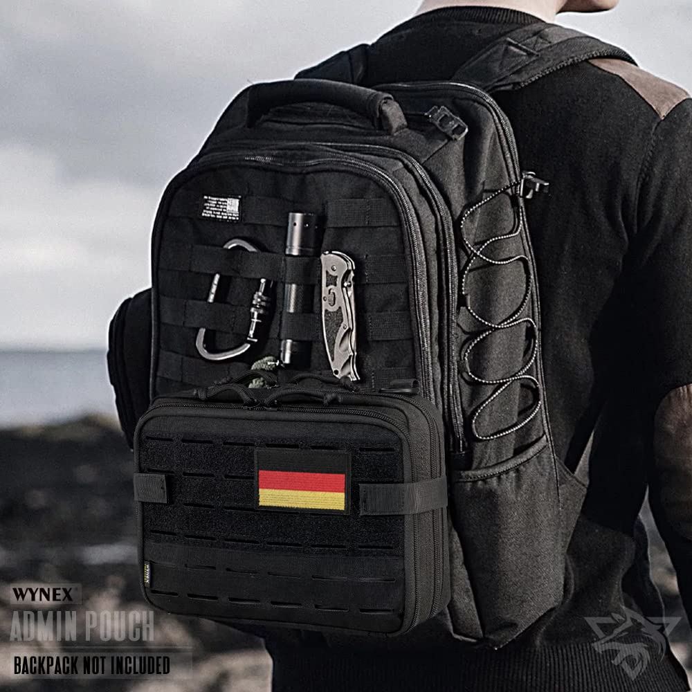 WYNEX Poche Molle Tactique Sac à Outils Militaire Ifak Poche Admin Molle Trousse Secours Vide Poche Supplémentaire du Sac à Dos Multifonction Pochette de Rangement Tactique pour Munition/Chargeur