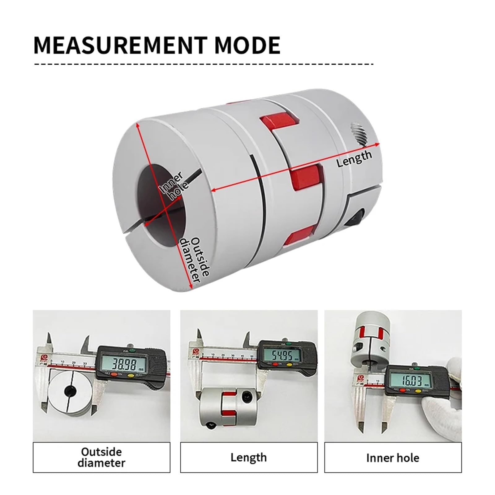 Acoplamiento de sujeción rígido de aluminio Acoplamiento de flor ciruelo, codificador tornillo estrella, acoplamiento elástico alto par, servomotor, aluminio, XB-45X75(XB-45X75-12X14)