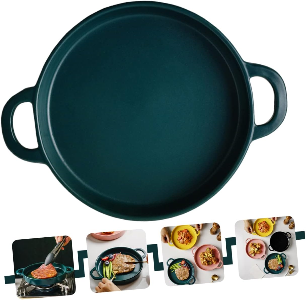 Mobestech Ceramic Barbecue Pan Baking Dish for Kitchen for Oven Use and Easy Cleaning for Pizza and Baking