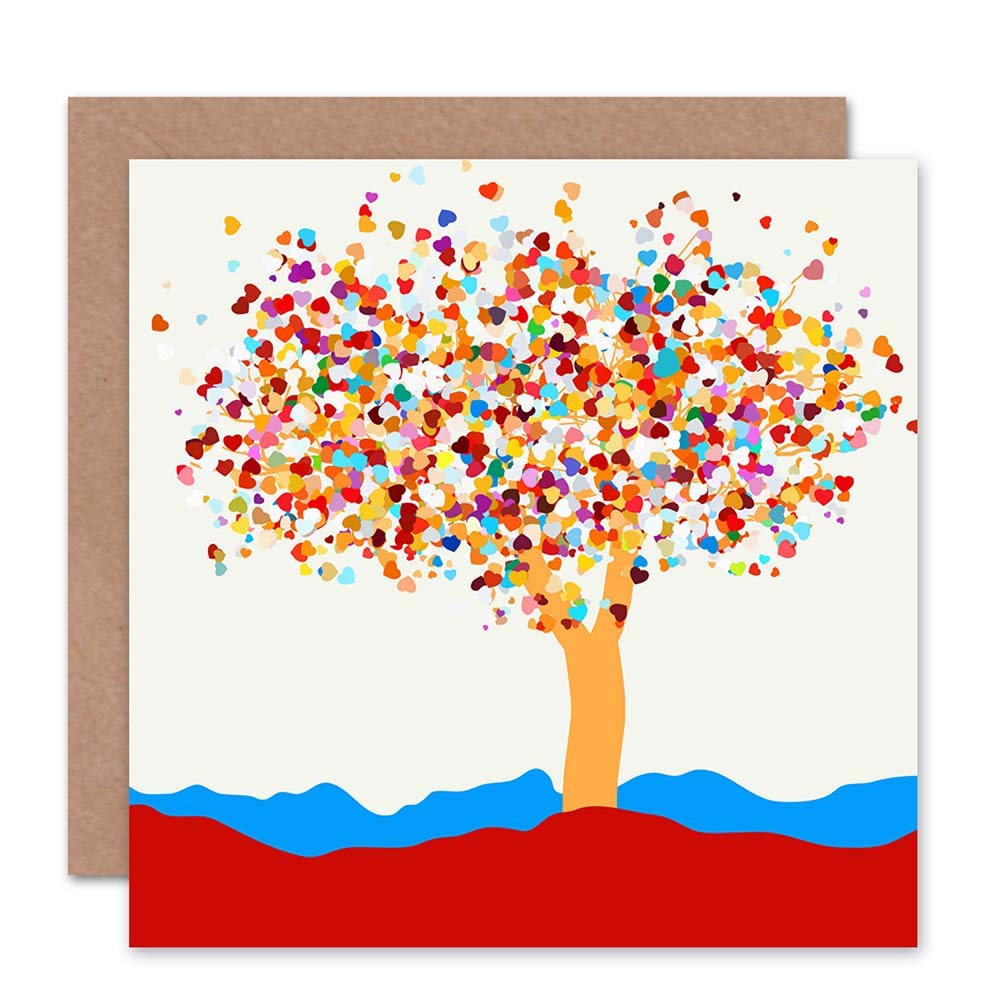 Artery8 - Greeting Card - Love Heart Tree Design