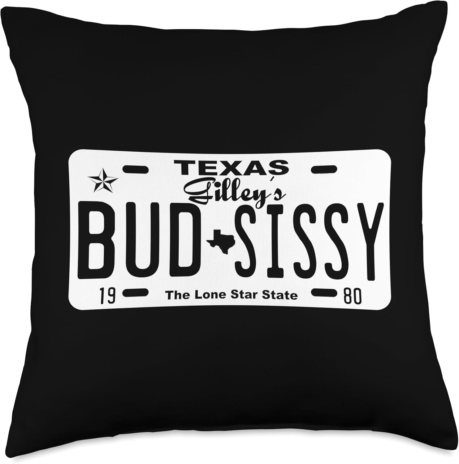 Country Love Gilley's Bud N Sissy Texas Cowboy License Gift Throw Pillow