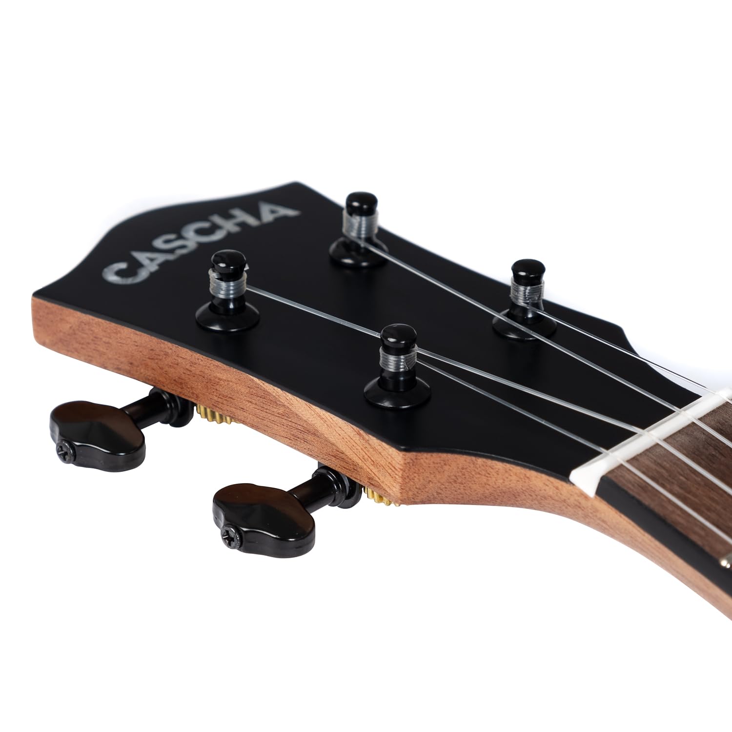 CASCHA Ukulele Zebra Wood – Hochwertiges Zebraholz I Warmer Klang I Okoume Hals I Walnuss Griffbrett I Matte Finish I Cascha Carbon Strings, inkl. Tragetasche - Soprano