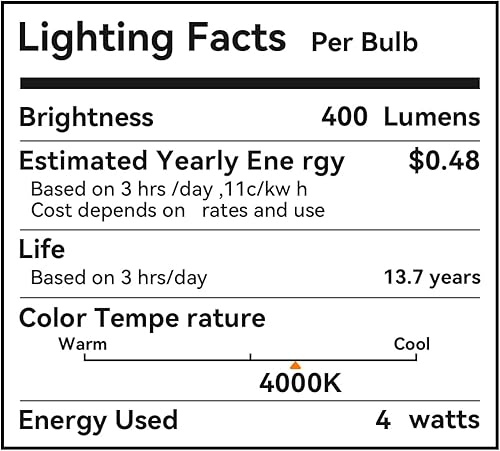 Miniatura 9 de OMED Fishbone - Bombillas LED de filamento Edison vintage, T45T14 E26 4 W, bombillas Edison tubulares antiguas de 40 vatios iguales, 400 lúmenes,