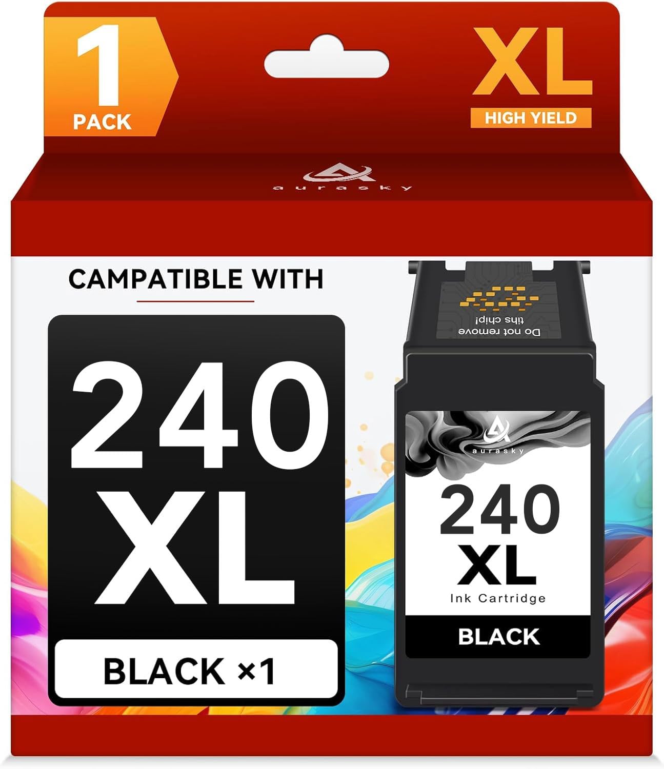 240XL Black Ink Cartridge Compatible for Canon 240XL 240 XL PG-240 PG-240XL 240 Ink for PIXMA MG3620 MG3600 TS5120 TS5100 MG3220 MG3520 MX472 Printer, 600 Pages(1 Black)
