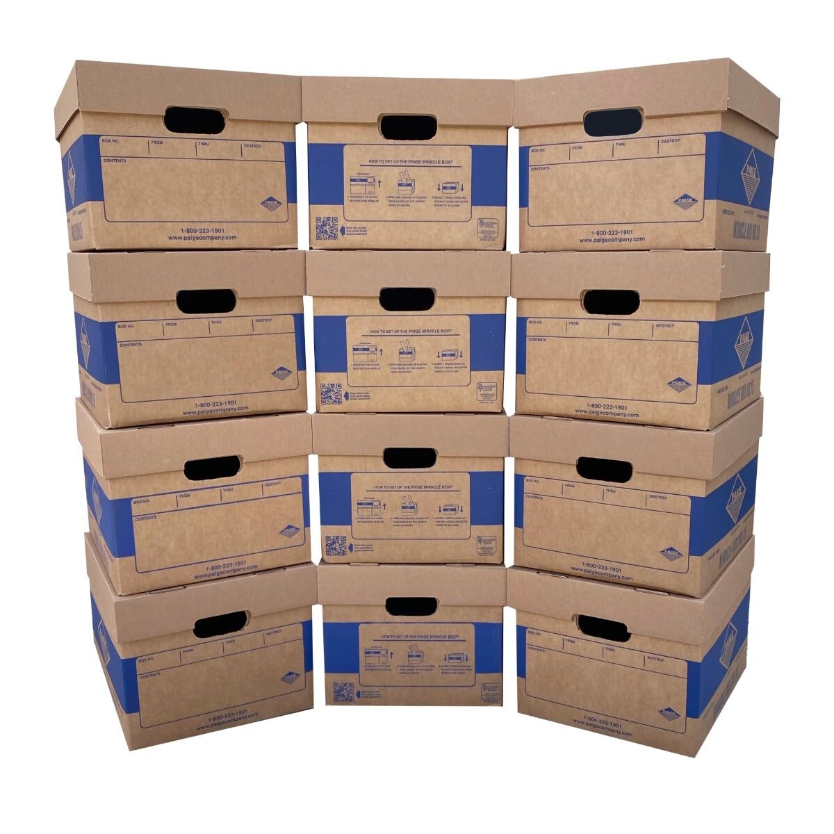 Office Moving Storage Boxes (12 Pk) Miracle File Moving Boxes 15x12x10