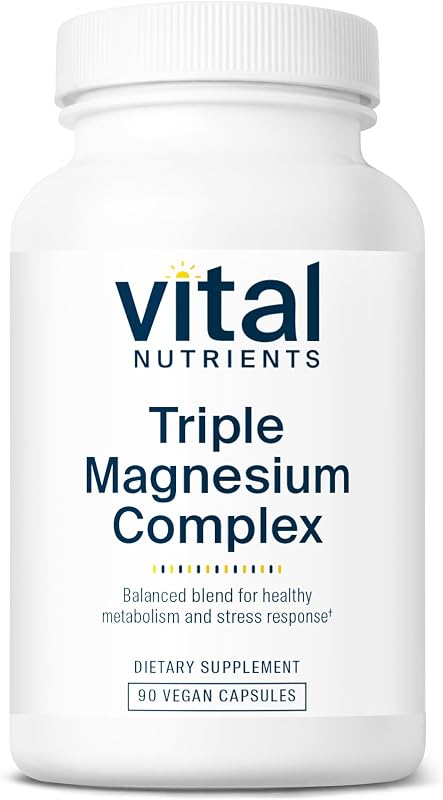 Triple Magnesium Complex Supplement | Vegan Magnesium Glycinate, Malate & Oxide 250mg | Easily Absorbed Magnesium Supplement for Stress, Muscle, Heart, Bone Support | 90 Capsules