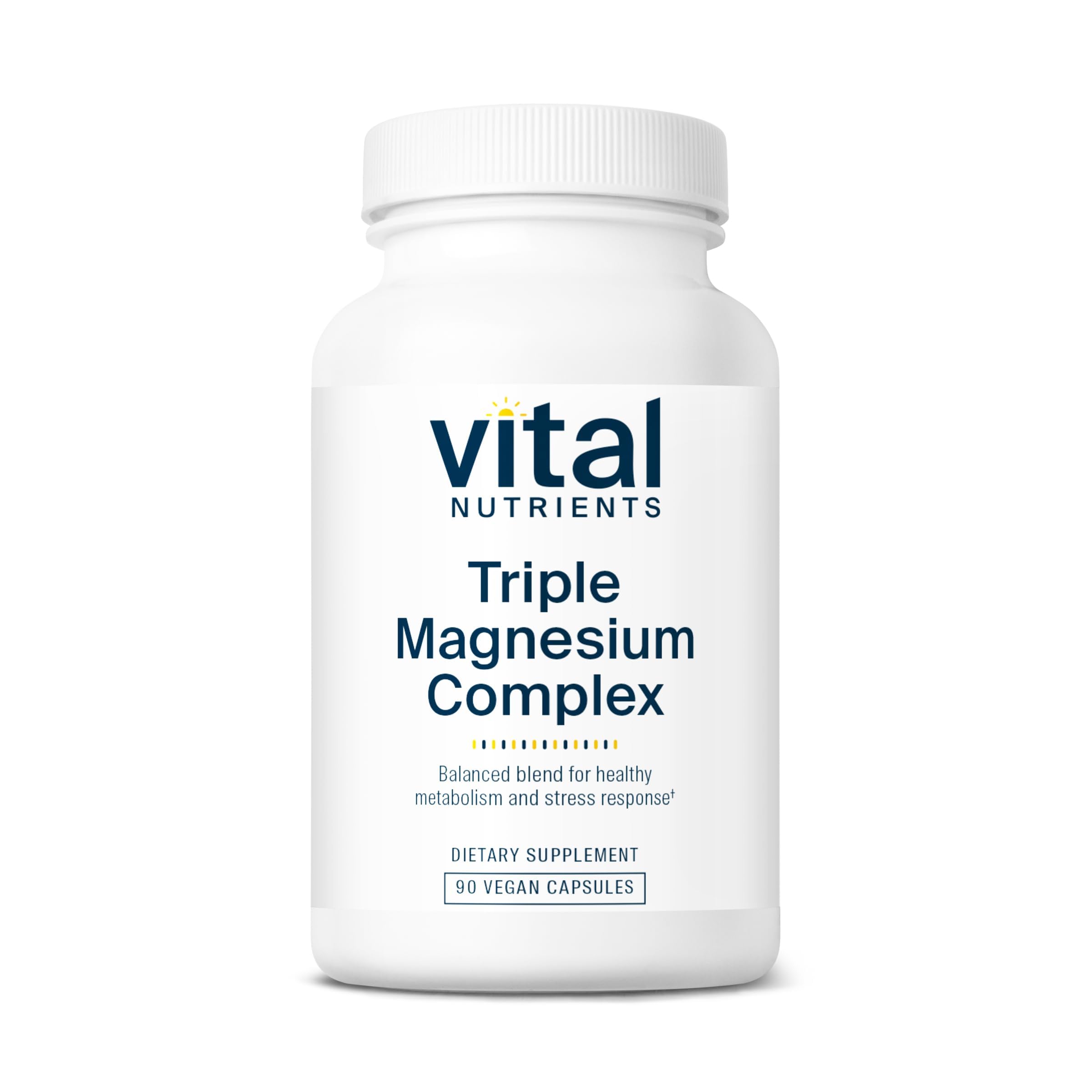 Vital Nutrients Triple Magnesium Complex Supplement | Vegan Magnesium Glycinate, Malate & Oxide 250mg | Easily Absorbed Magnesium Supplement for Stress, Muscle, Heart, Bone Support | 90 Capsules
