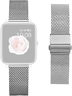 smaate Watch Band Compatible with Hero Band III Donerton, Popglory, CanMixs P22 1.4inch and Motast Mugu Chalyh P36A P36B, AGPTEK LW31 1.69inch Smartwatch, Replacement, Folding Clasp with Safety, Black