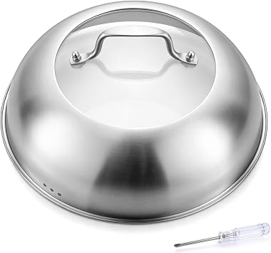 13 Inch Tempered Glass Wok Lid Dome for 13.5" Wok & Stir-fry Pans