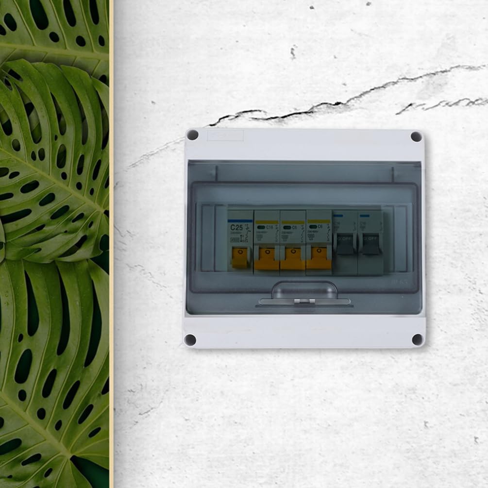 Homoyoyo 1set Way Power Distribution Junction Box Din Rail Rated Electrical Enclosure for Use Construction for Circuit