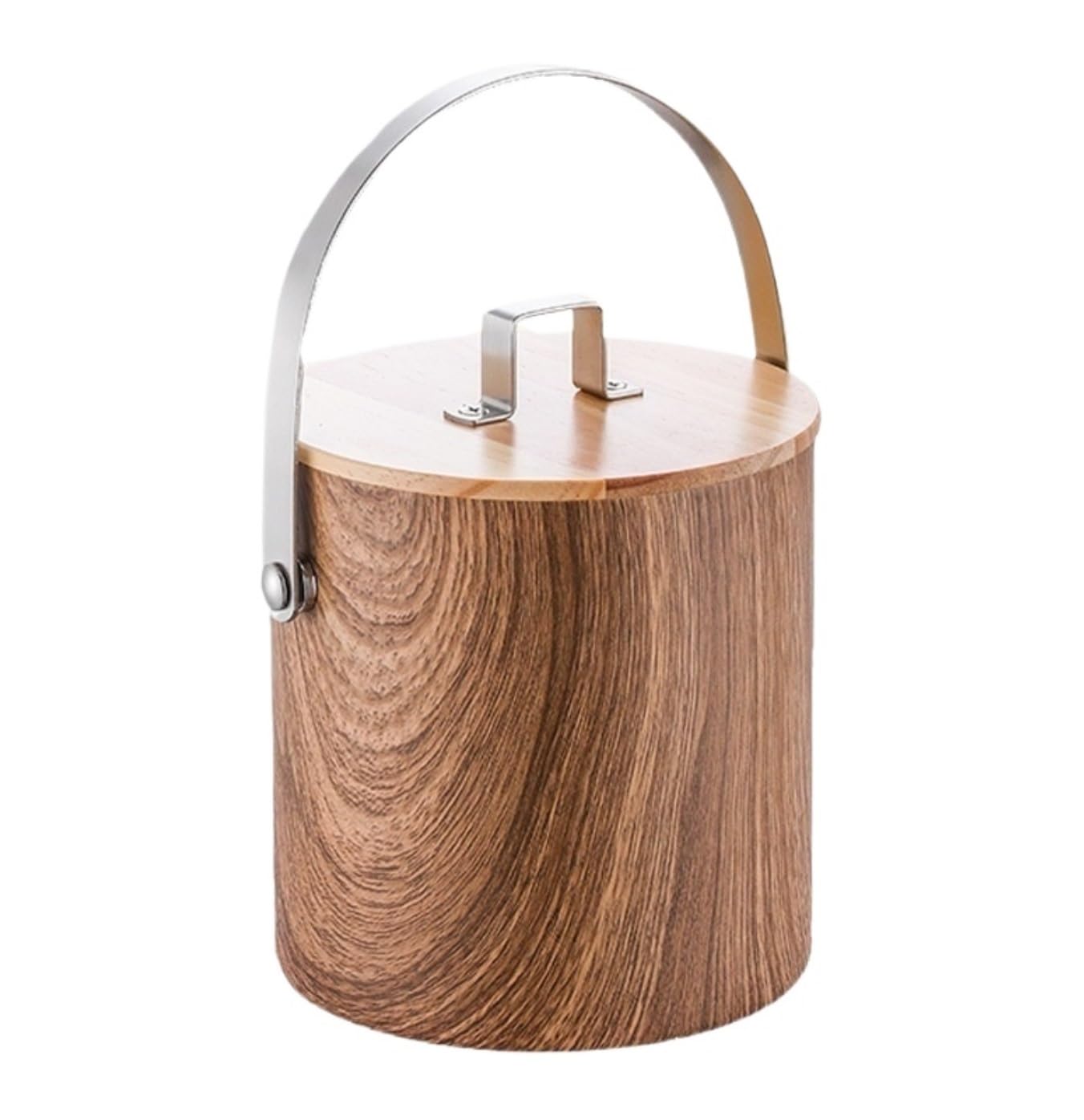 Cubitera Cubo De Hielo con Pinza For Tapa, Acero Inoxidable, For Bebidas, Ideal For Eventos Al Aire Libre Bar Accessories(Bruin,18X18CM)