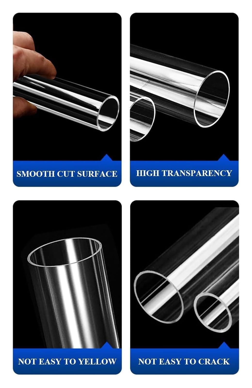 tuyau en PVC, Tuyau rond en plastique de 32 à 40 mm diamètre extérieur et 497 longueur, idéal for le bricolage, l'éclairage les aquariums(32mm OD)