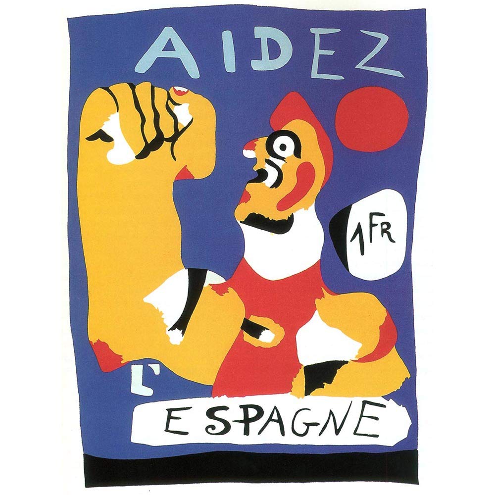 Wee Blue Coo War Help Spain Spanish Civil Miro Aid Vintage Advert Art Print Poster Wall Decor 12X16 Inch