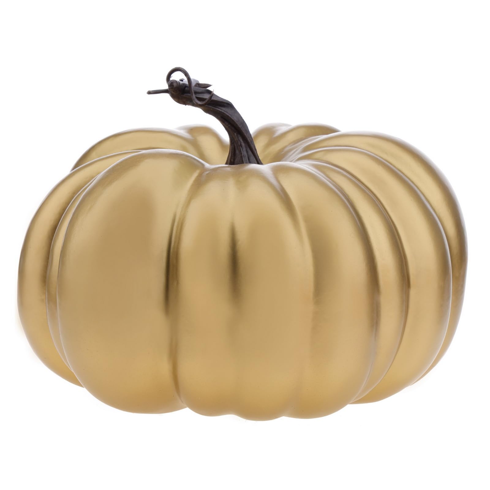 Kepfire1 Pcs Simulation Foam Fake Pumpkins Shiny Crack Artificial Halloween Autumn Harvest Decoration Farmhouse Table Vegetable Ornament - Gold