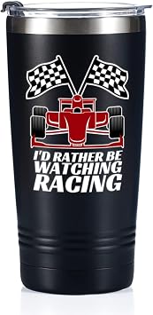 Onebttl Car Racing Gifts for Men - Id Rather Be Watching Racing Tumbler - Race Car Travel Coffee Mug 20oz