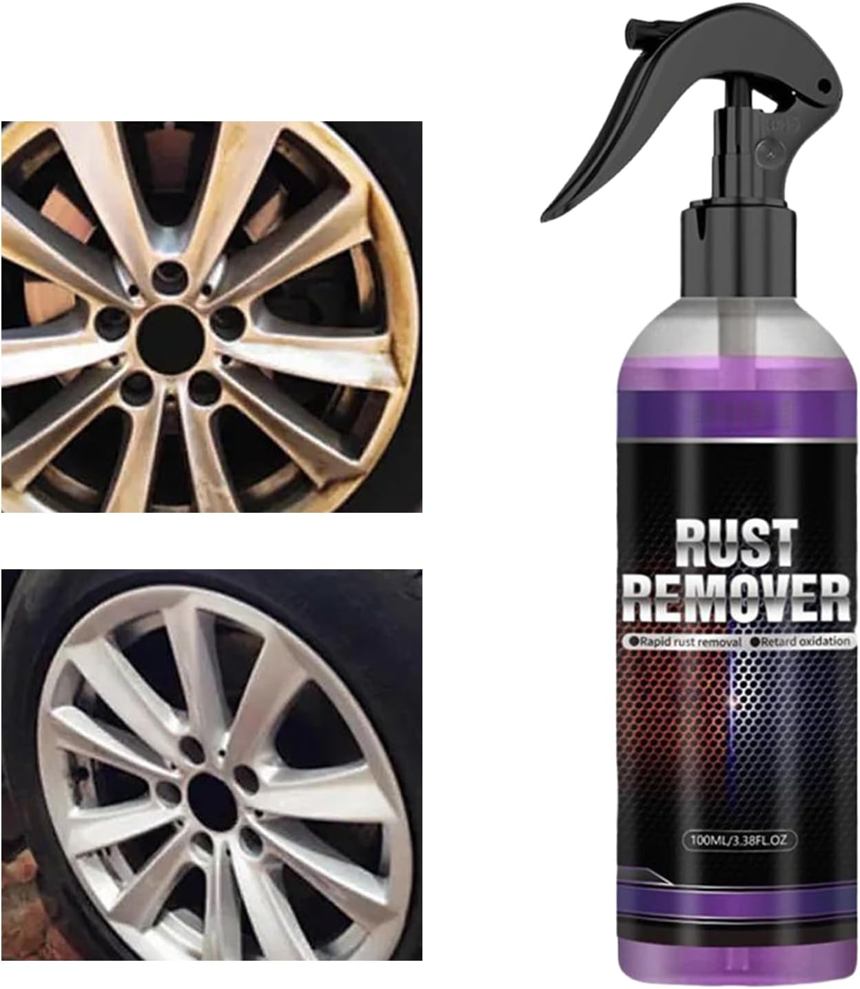 Car Rust Remover - Gentle Long-Lasting Auto Removal Spray | Rust Dissolver Spray | for Beginners Family Vehicle Indoor Outdoor Garage Truck SUVs Interior