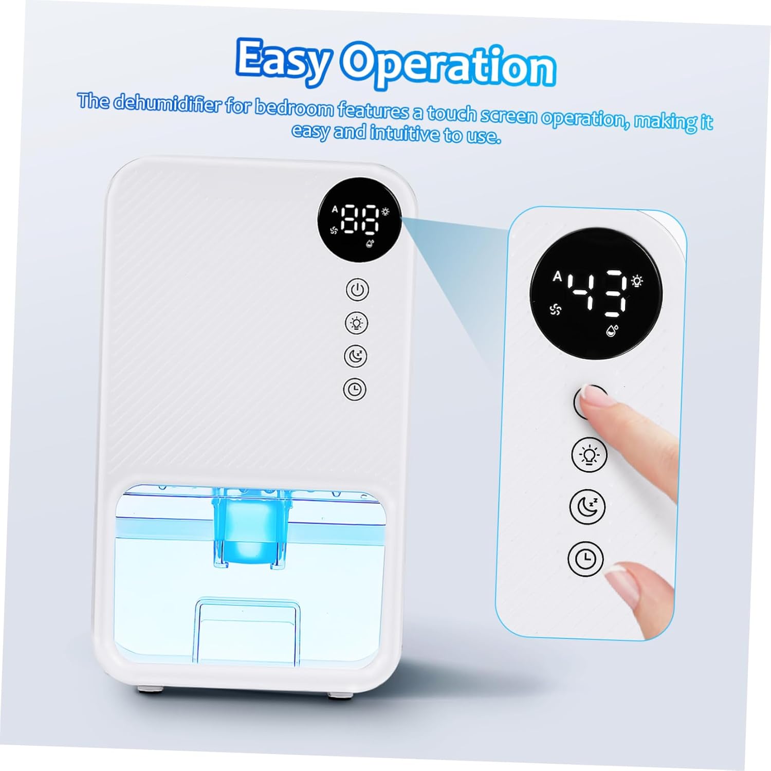 Cabilock Dehumidifier for Bathroom Efficient Moisture Control Home Led Light Tank Acv Small Space