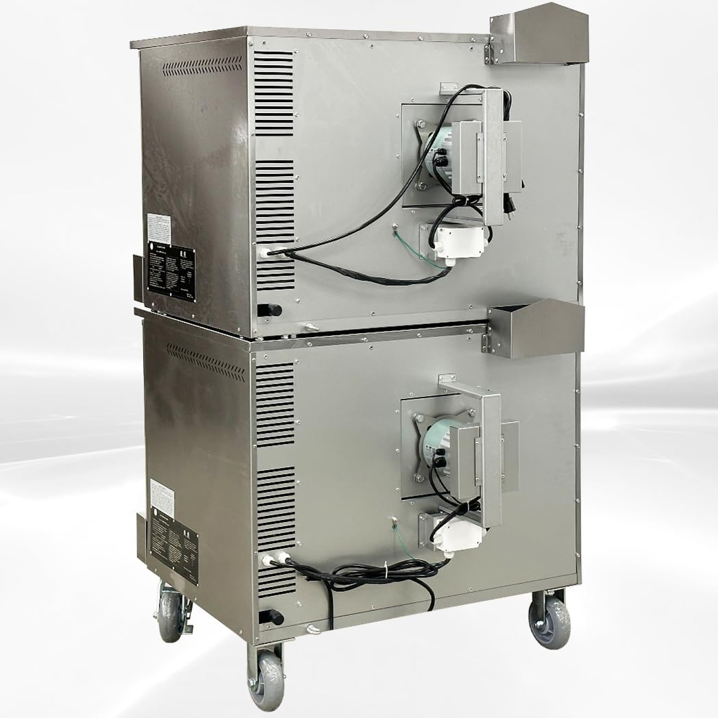 Commercial Convection Oven, Natural Gas,108000 BTU, Double Deck, 4 Caster Wheel, Restaurant Kitchen Bakery DCCOG2