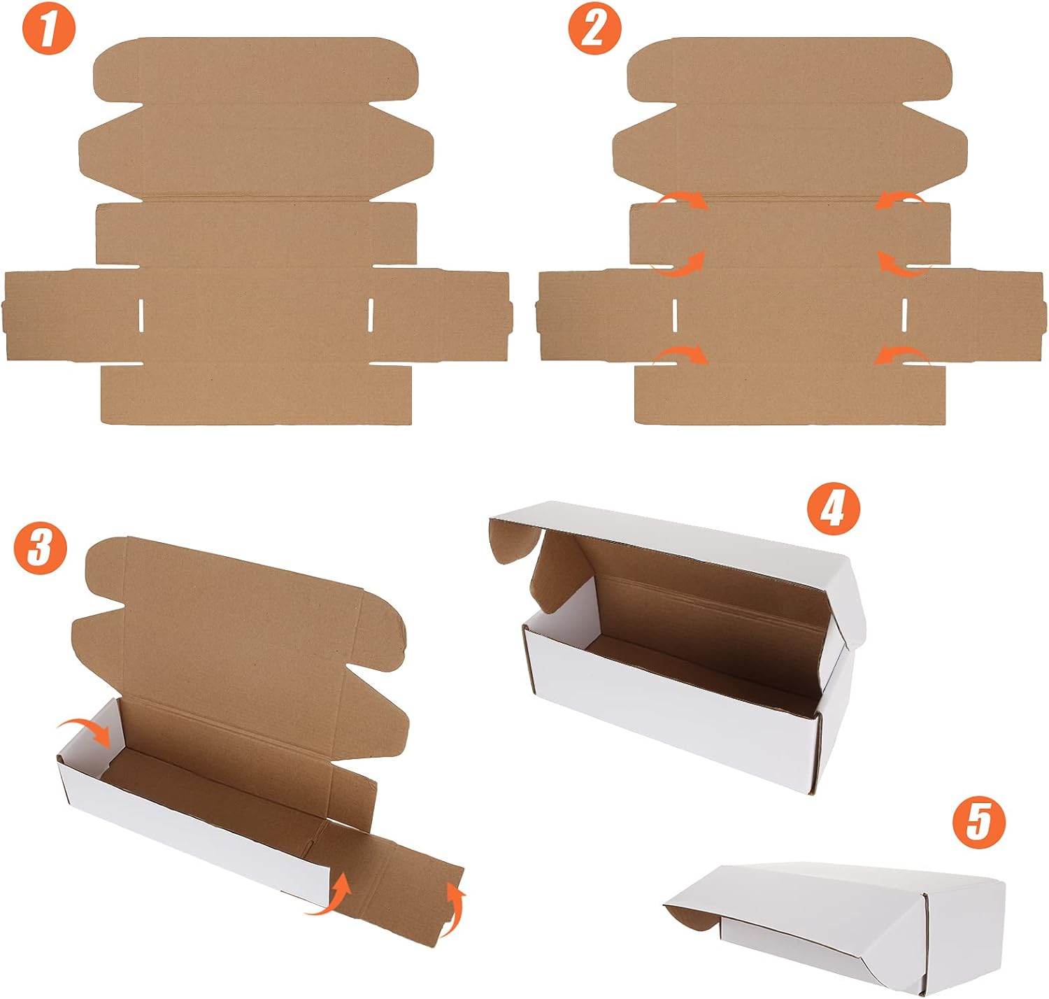 20PCS 500 Count Trading Card Storage Box Corrugated Cardboard Baseball Card Box For Shipping, Hockey Cards Hobby Boxes Cardboard Sleeves, Sport Cards Storage Boxes White 10x4x2.7Inch