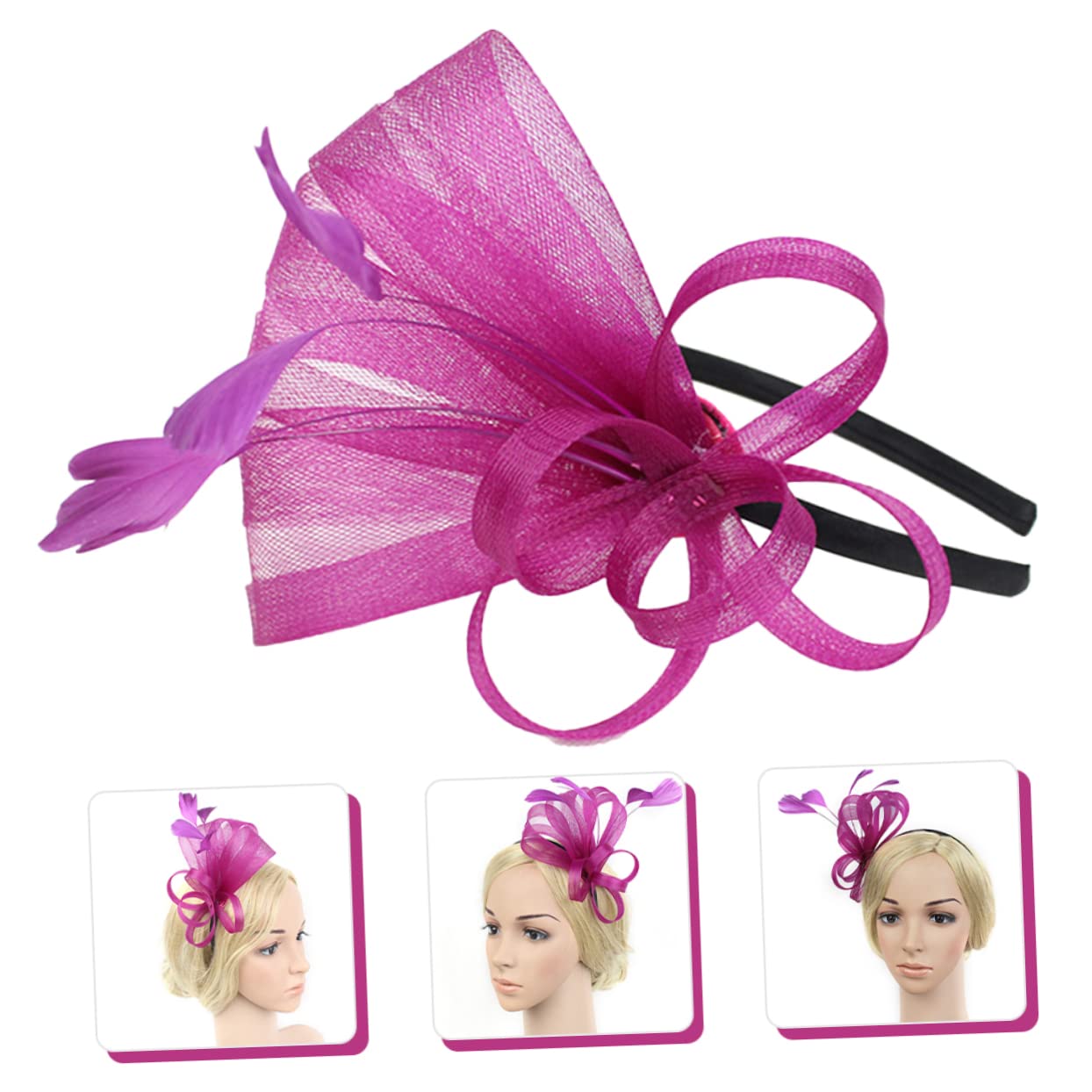 Abaodam 4pezzi Fascinator Elegante Con Piume e Rete Per Eventi Cappello Decorativo Da Cerimonia e Tea Party Per Donne Accessorio Per Comfort Assicurato e Design Unico
