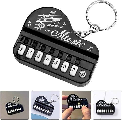 Miniatura 5 de LIFKOME Llavero colgante de piano, 2 piezas, llavero de teclado de piano, mini instrumento musical, colgante para decoración de mochila y bolso